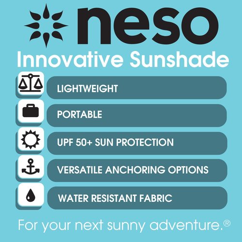 Neso Tents Beach Tent with Sand Anchor, Portable Canopy Sunshade - 7' x 7' - Patented Reinforced Corners (Rainbow)