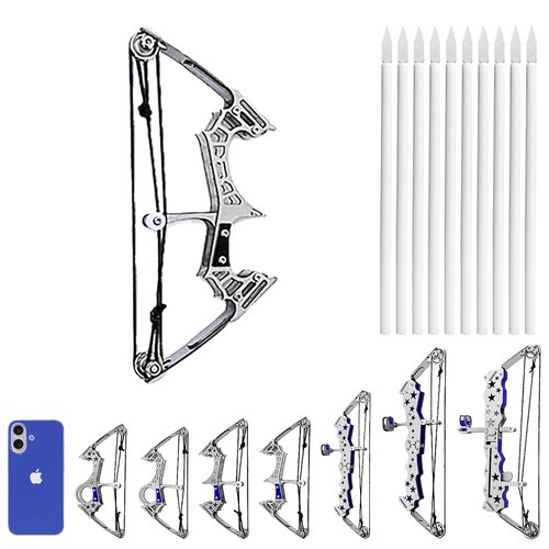 TIETHEKNOT 5.7”/5.8”/5.9”/6.0”/7.2”/9.9”/10.0” Archery Compound Bow and Arrow Set RH/LH Outdoor Sports Training Bow for Hobby Practice Entertainment Fun (6.0” – Black Hollow Bow)