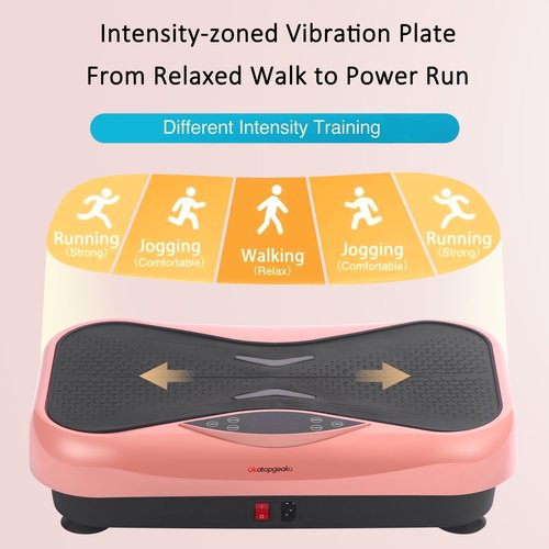 Whole Body Vibration Plate Exercise Machine – Power Vibrating Plate for Lymphatic Drainage Weight Loss, Shake Plate Exercise Platform with Touch Screen & Resistance Bands, Equipment for Women Men