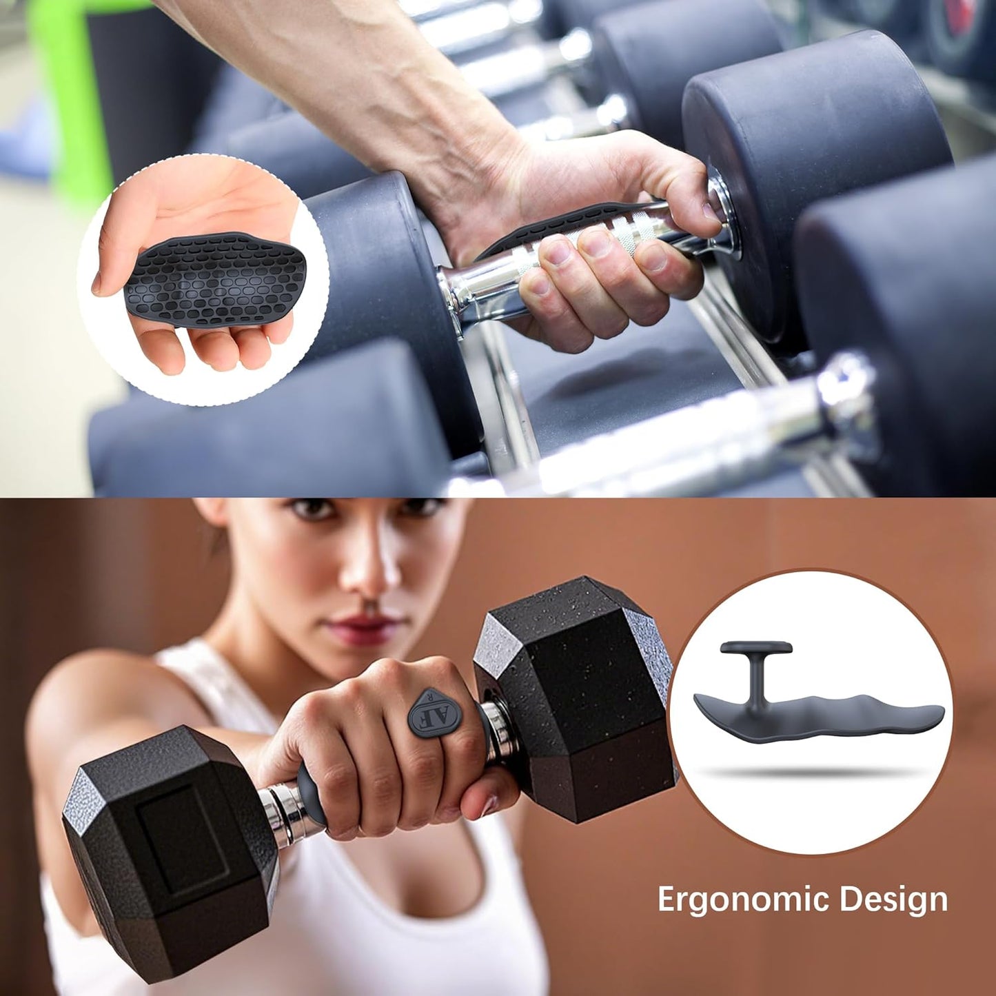 2nd Gen Enlarged Anti-Slip Workout Grips - Ergonomic Hand Protector Gloves for Weight Lifting, Pull-Ups, Gym Training and Exercise, for Men and Women
