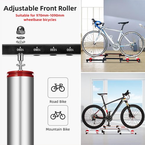 ROCKBROS Bike Rollers Adjustable Bike Trainer Stand Foldable Indoor Cycling Bicycle Roller with Resistance for MTB Road Bike Exercise