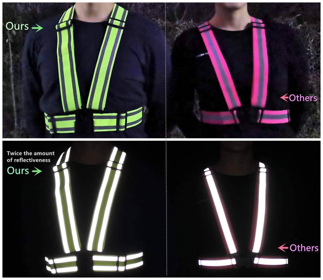 IDOU High Visibility Reflective Safety Vest | Lightweight,Adjustable & Elastic | Hi Vis Running Gear for Jogging,Walking,Cycling,Construction Workers,Motorcycle,Men,Women (1, YELLOW)