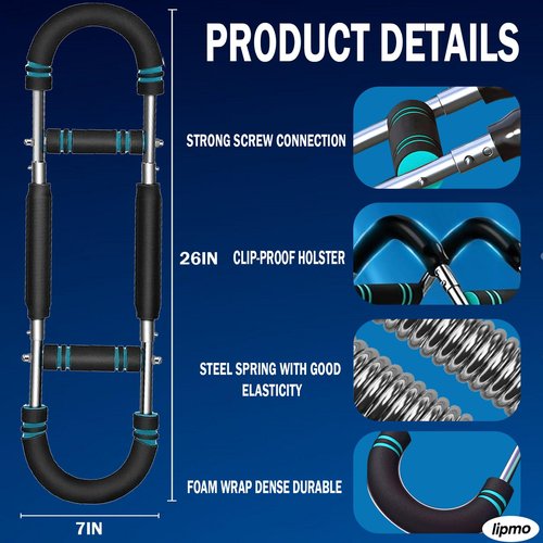 Twister Arm Trainer, 40-100lb Adjustable Chest Workout Equipment Portable Arm Trainer Exercise Fitness Equipment Detachable Power Twister Bar for Men at Home Office Anywhere