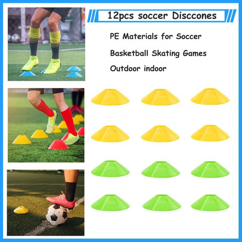 TGLITC Soccer Agility Training Equipment Set, Soccer Accessories 12 Rung 20Ft Agility Ladder, 12 Disc Cones, Solo Soccer Trainer, Jump Rope - Speed Training Equipment Gifts for boy