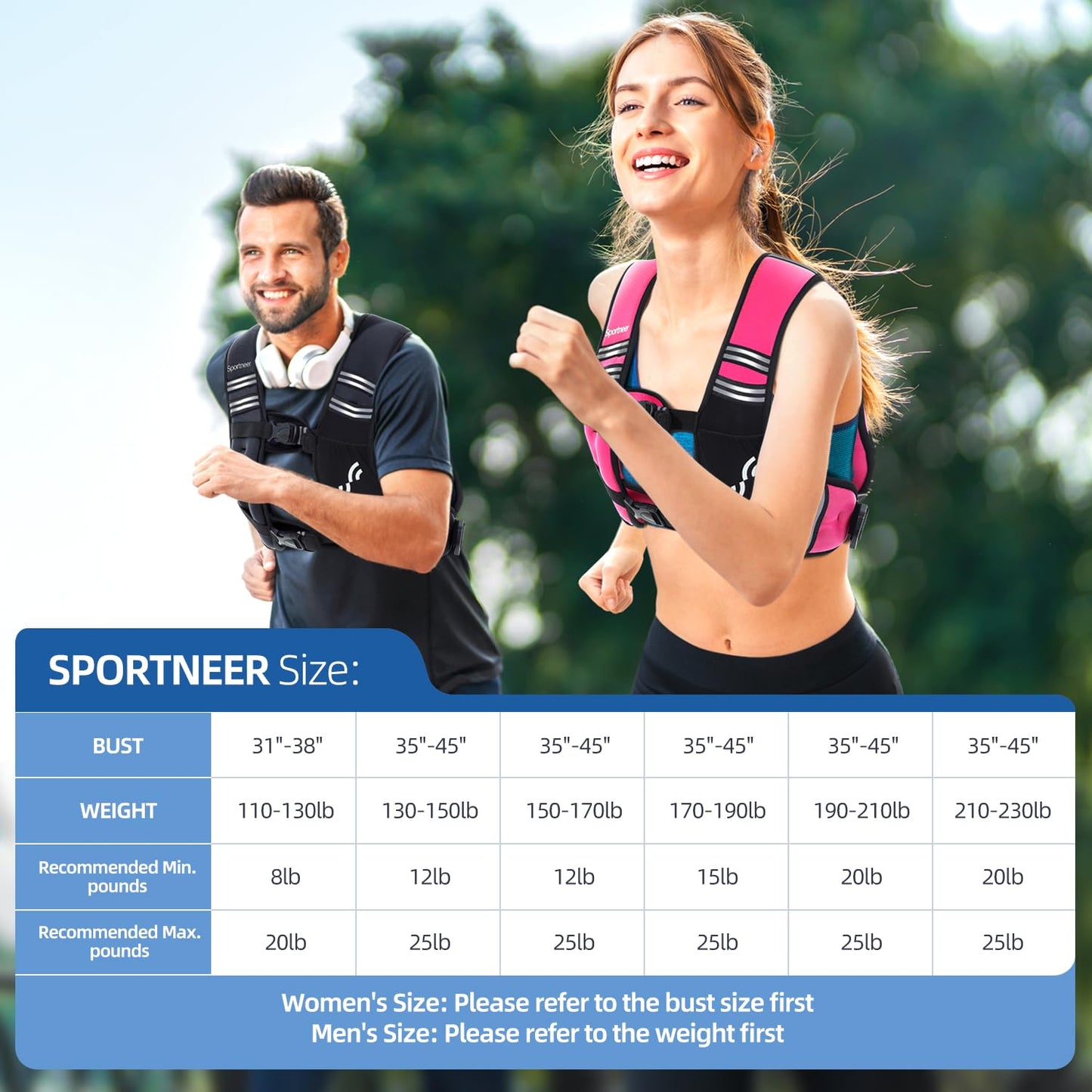 Sportneer Weighted Vest for Women 8lb Walking Weight Vest with Phone Bag