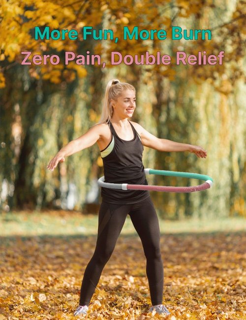 Weighted Soft Hula Hoop for Adult Fitness, Weight Loss, Exercise – 3.3 lbs Weighted Spring Hula Hoop, Higher Calorie Burn, No Bruising, Multiple Workout Styles, Easy to Pack, Upgraded Design