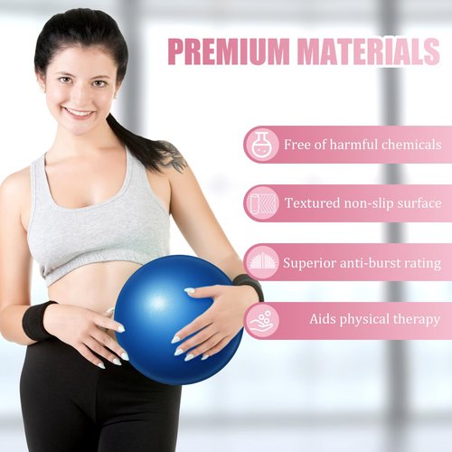 Zomiboo 6 Pcs Pilates Rings and Mini Exercise Balls 14 Inch Magic Circle with Lightweight Padded Handles 9.5 Inch Workout Ball for Women Stability, Barre, Yoga, Core Training and Physical Therapy