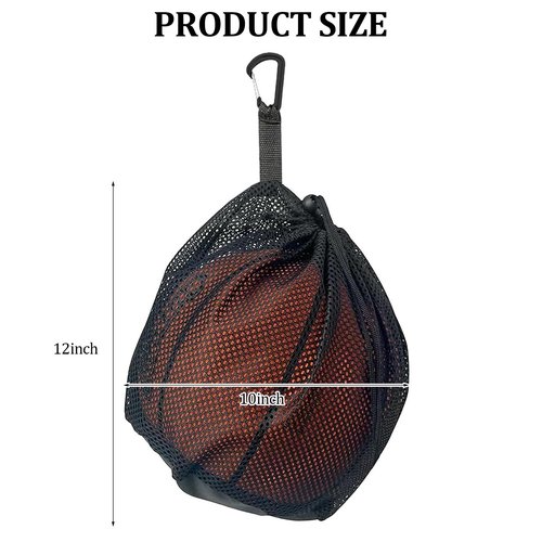 Single Mesh Ball Bag with Zipper Pocket, Drawstring Volleyball Bag, Basketball Bag, Soccer Ball Bag Storage for Carrying Basketball, Volleyball, Football and Water Polo