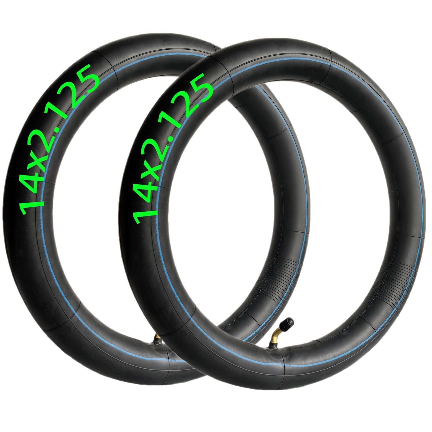 2-Pcs 14x2.125 Inner Tube, 14x2.125 Bike Tube for Electric Bike, 14 Inch Replacement Bicycle Tire Angled Valve Stem for Electric Bike