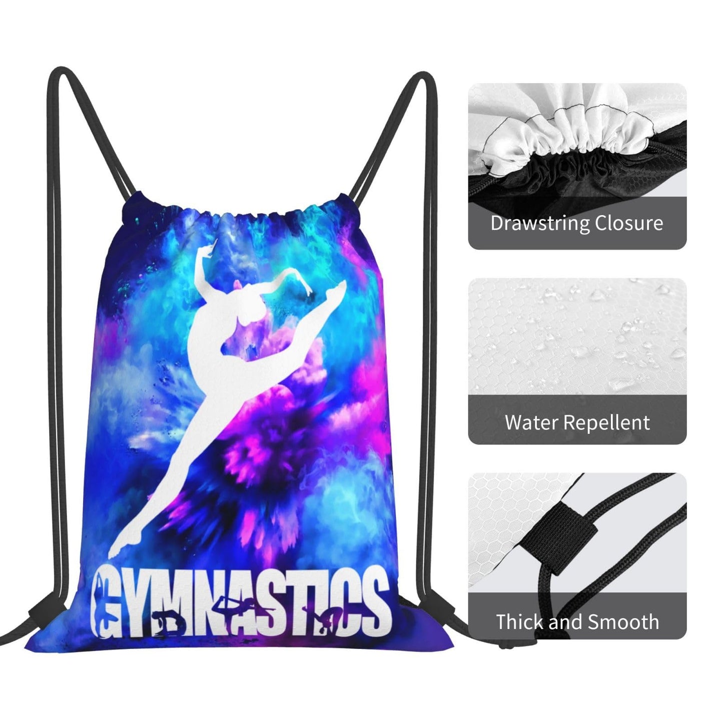 Braytow Gymnastics Drawstring Backpack Light Gym String Bag Pink Water Resistant Sackpack Sport Yoga Daypack For Womens Mens