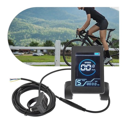 6-Pin Electric Bike Speed Display & Assistant Sensor ??24V/36V LCD Screen for E-Bike & Scooter, Suitable for Most Handlebars
