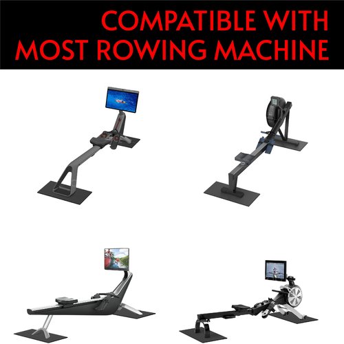 Crostice Double Mat Compatible with Peloton Bike, Row & Concept 2 Rowing Machine, Thickness 6mm, Bike Trainer Accessories, 11.8x30 inch * 2 Mat Protect Hardwood Floor Carpet, for Home Gym Exercise