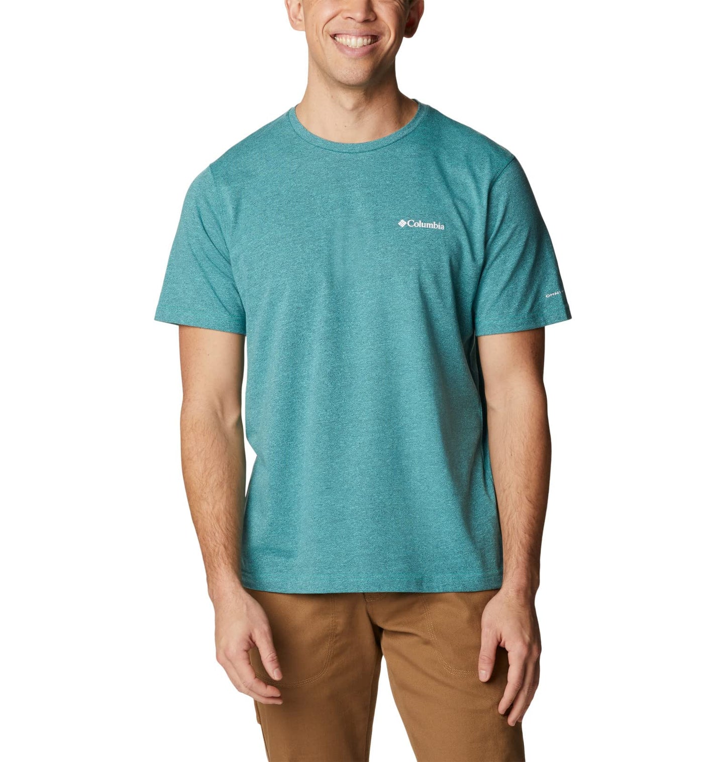 Columbia Men's Thistletown Hills Short Sleeve, Electric Turquoise/Collegiate Navy, X-Small