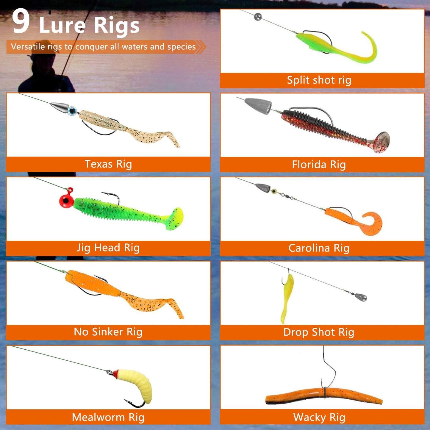 Fishing Lures kit, 132pcs Tackle Box Kit Included Crankbaits, Spoon, Hooks, Weights & Other Accessories, Freshwater & Saltwater Bait Lure for Bass, Trout, Walleye, Fishing Gear Gift for Men