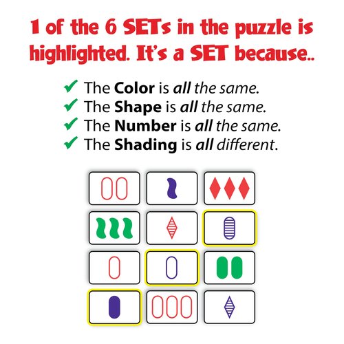 SET Enterprises SET - The Family Card Game of Visual Perception - Race to Find The Matches, For Ages 8+,81 Cards, Rules included