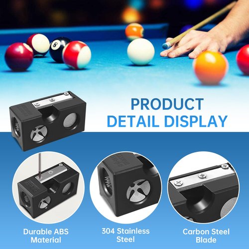 6 in 1 Pool Cue Tip Shaper, Professional Pool Cue Tip Tool, Portable Billiard Pool Cue Accessories Tool, Pool Cue Repair kit Accessories for Replacement and Shaping Cue Tips for Billiards Enthusiastsm