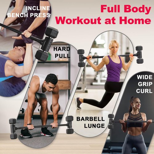 Aspireartisans Dumbbell to Barbell Converter, Barbell Bar, Adjustable Barbell, Transform Dumbbells to a Barbell, Adjustable to 200 lb Capacity