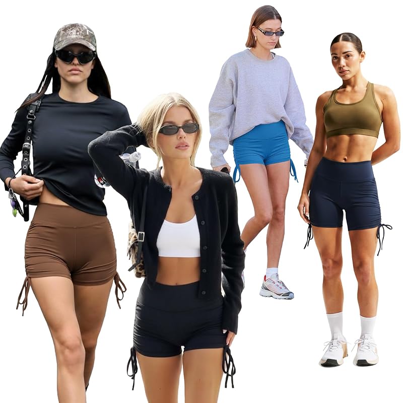 Hi Clasmix 5" High-Waist Biker Shorts - Black, Small/Medium, Adjustable Side Ties