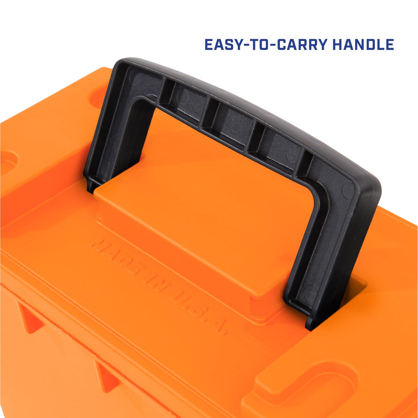 Sheffield 12630 Ammo Storage Box, Stackable .30 Cal Field Boxes, Water and Dust Resistant, Lockable Storage Box with Handle, Secures Hunting Gear, Supplies, and Bullets, Made in USA, Orange, 1-Pack