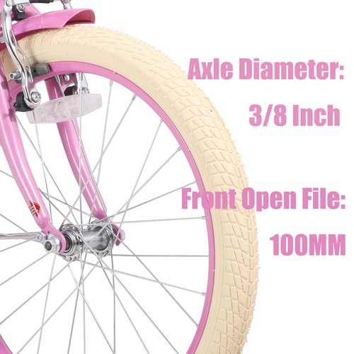 WEEROCK 20 Inch Front Wheel for Kid Bike, 20" Replacement Bicycle Wheel Set with 20 in Bike Tire and Inner Tube, Purple