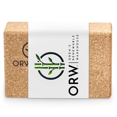 ORW OREN’S Natural Cork Yoga Block – 9”x6”x3”, 1.5 lbs – Heavyweight, Non-Slip, Eco-Friendly Support for Balance, Stretching, Pilates & Fitness – Dense Yoga Prop for All Levels