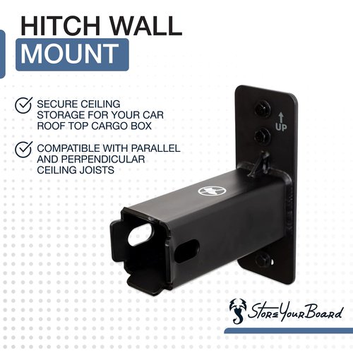 StoreYourBoard Hitch Wall Mount – Heavy Duty 2" Bike and Cargo Rack Hanging Garage Organizer, Trailer Hitch Receiver Storage, Wall Mount Hitch Holder, Holds 175 lbs