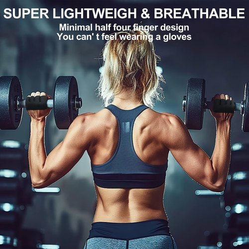 YBEATY Workout Gloves Weight Lifting Gloves Short Micro Full Palm Protection Non-Slip Grip Gym for Men Women Weightlifting Exercise Training Fitness Gym Cross Training Powerlifting
