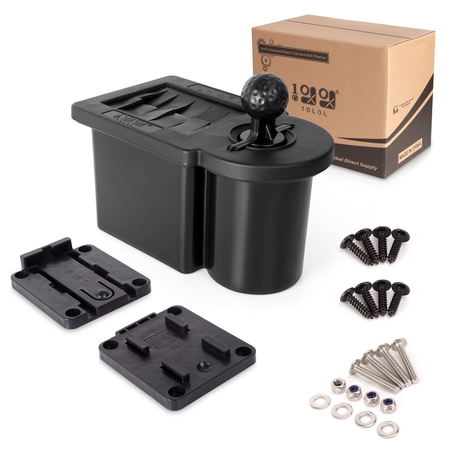 10L0L Golf Cart Ball Washer and Club Head Cleaner Kit Detachable Golf Club Head and Ball Washer Golf Cleaner for EZGO Club Car Yamaha