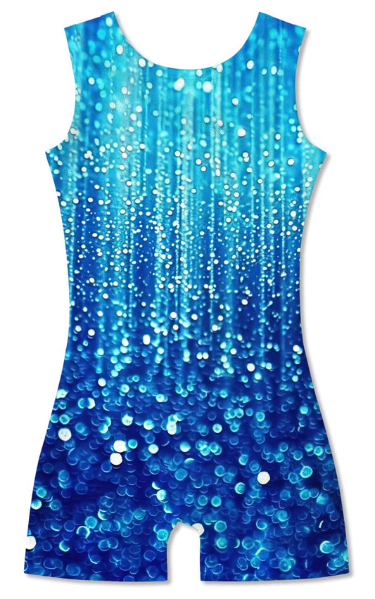 Funnycokid Gymnastics Leotards for Girls Kids Outfits Sparkly Clothes Ballet Unitard One Piece, Diamond Dark Blue, 4-5T