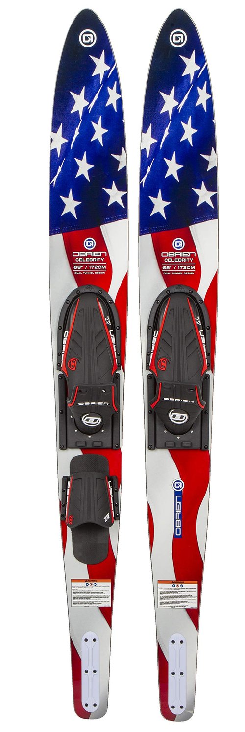 O'Brien Celebrity Combo Water Skis, Flag, 68"