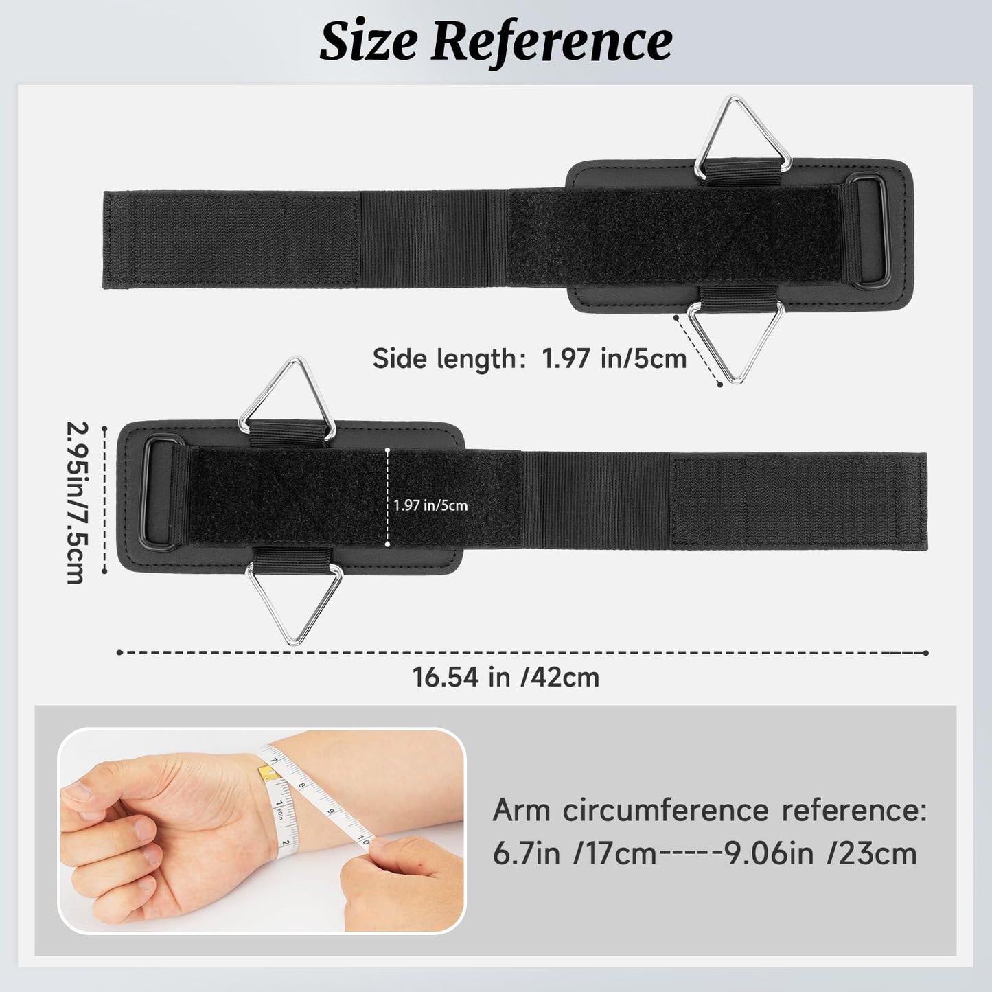 Wrist Cuffs with D-Ring, Wrist Wraps for Weightlifting with Neoprene Padding, Wrist Straps for Cable Machines