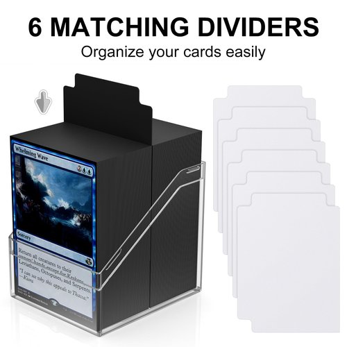 Mlikero Card Deck Cases, 6 Pack Acrylic Commander Deck Box Holding 100+ Sleeved Cards with 6 Dividers, Clear Card Storage Box Fit for MTG, TCG, Sports Cards