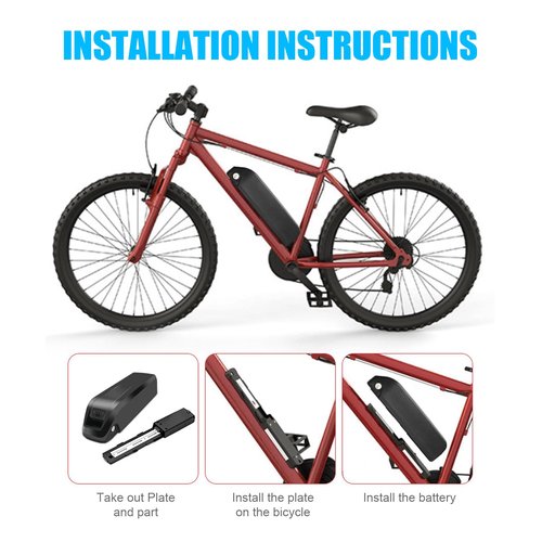 36V 48V Ebike Battery 11Ah 17Ah Electric Bike Battery with 2A Fast Charger 30A BMS for 0-1400W Motor, USB Output, Safe Lock, Led Indicator Light, with Base and Charger (48V 11AH)