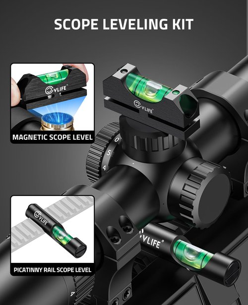 CVLIFE 2-in-1 Green Laser Bore Sight with Scope Level Kit Bore Sight Laser with 64 Adapter Fits .17 to 12GA Calibers Scope Bubble Level and Magnetic Scope Leveling Tool