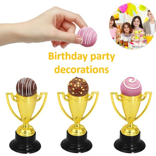 SenseYo 24 Pack Mini Trophies Cups, Gold Trophy Award, Plastic Trophies for Kid, 4 Inch Award Trophies for Kids Party Favors, Winning Prizes