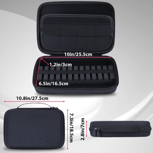 Peyyargo Case Compatible for 12 Darts, Built-in Storage Tubes and Pockets for Flights, Tips, Shafts, Holds Darts and Extra Accessories (Black)