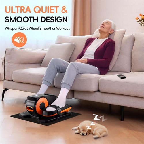 Under Desk Elliptical Machine,Morelax Ellipse Leg Exerciser for Seniors,Quiet & Portable Mini Electric Seated Pedal Exerciser & 12 Adjustable Speeds