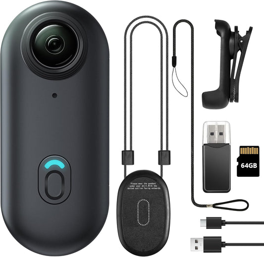 128GB FHD 1080P Mini Body Camera, Wearable Action Body Cam, Thumb Size Hands Free Recording Body Worn Camera, Premium Portable Camcorder Mount Anywhere for Security, Work, Guard, Travel (Black)