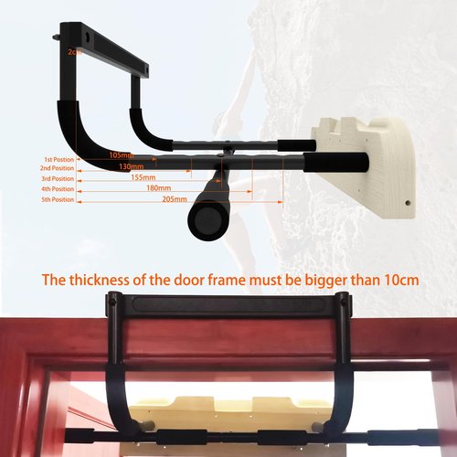 TWO STONES Hangboard Rock Climbing Hangboard with Door Way Pull Up Bar; Including Jugs, Pinches, Pockets, Edges and Slopes for Rock Climbing Training (10-21cm)