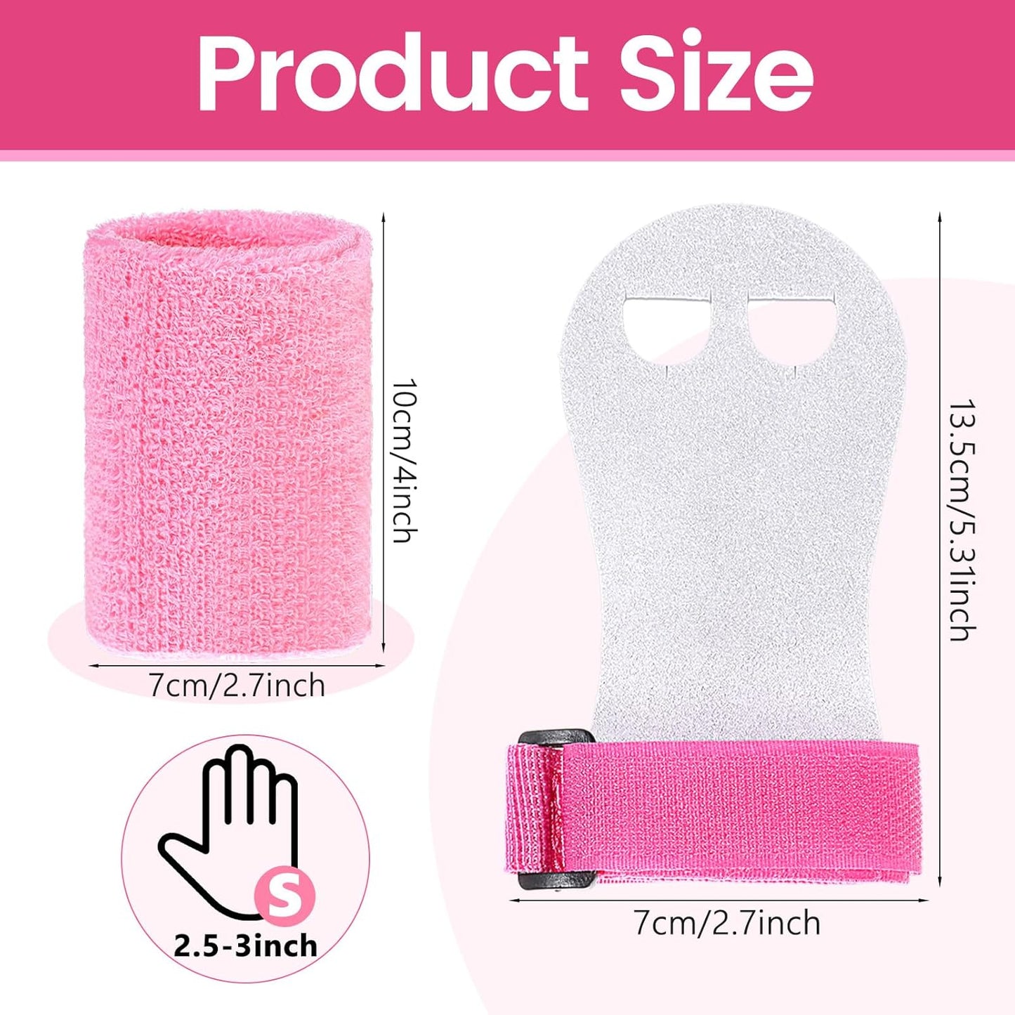 2 Gymnastics Grips Wristbands Sets, Gymnastic Hand Grips Gymnastic Bar Palm Protection & Wrist Support Sports Accessories for Kids Youth Gymnastic Hand Grips for Workout Exercise