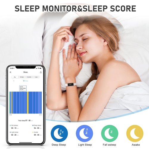 Fitness Tracker with Heart Rate, Sleep Tracking, Step Counter Watch with 1.1" AMOLED Screen, Waterproof Fitness Watch for Android iPhones Men Women, Beige