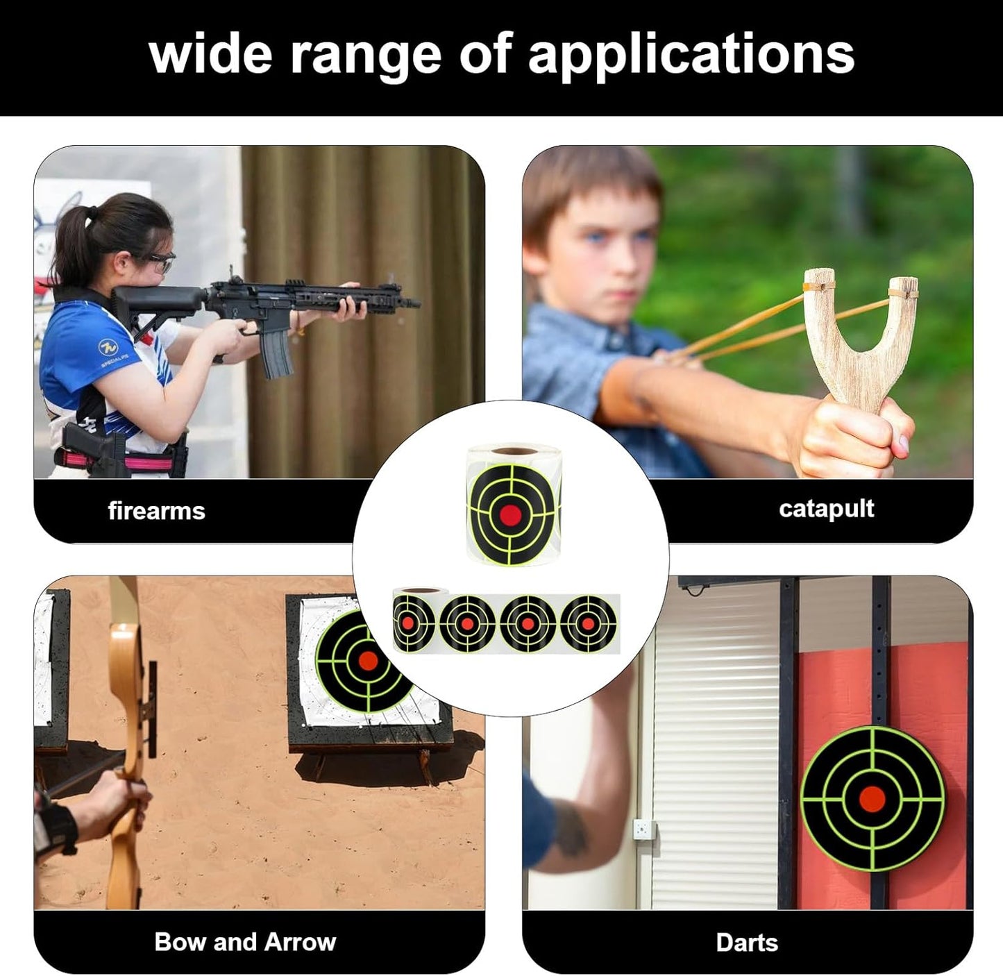 2Pcs 3 Inch Splatter Targets for Shooting Range Targets, 2 Roll/400 Pcs Splatter Target Stickers, Self Adhesive Reactive Paper Target Stickers for Archery Bow Shooting Practice