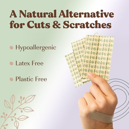 FEBU Eco-Friendly Bamboo Fabric Bandages | PFAS Free Flexible Fabric Bandages | Natural Hypoallergenic Bandage for Scrapes, Cuts & First Aid | Fully Compostable, Latex Free Bandage | 75 Count Strip