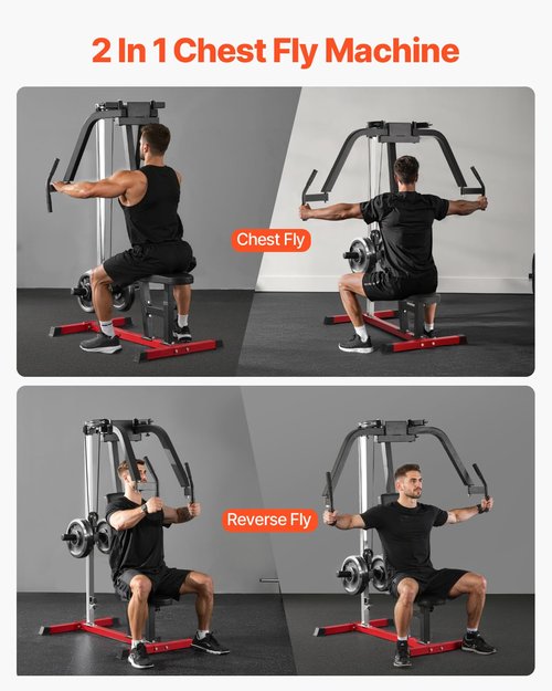 VEVOR Chest Fly Machine, Upper Body Specialty Machine for Home Gym, Adjustable Fly and Reverse Delt Machine, for Chest, Back, Pectoral, Rear Deltoid and Shoulder Workouts, Hold up to 450LBS