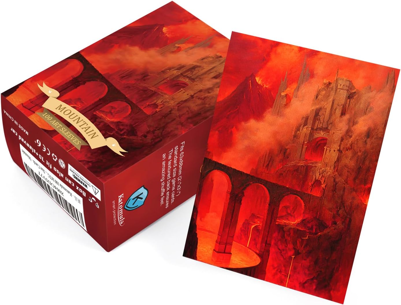 100 Card Sleeves for MTG with 100 Inner Sleeve, Textured Back Art Sleeves, Fit Standard Size Cards - Forest