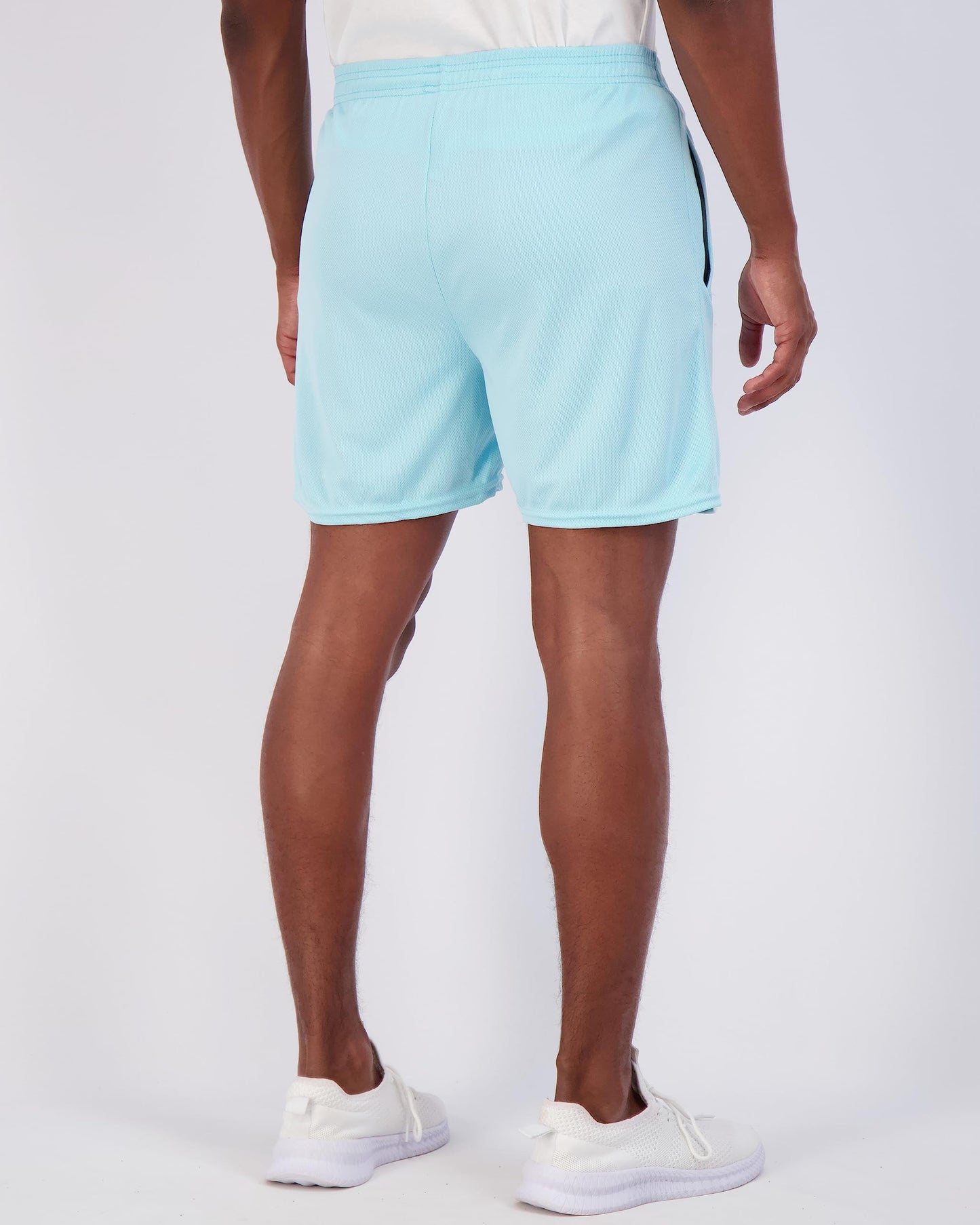 Real Essentials 4 Pack: Men's Mesh 5" Athletic Zipper Shorts Workout Gym Running Basketball (5 Inch Set 5, Black, Camo, Burgundy, Aqua - 4X - Big-Tall)