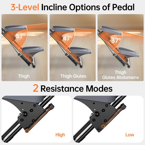 seanleecore Stair Stepper Machine for Home with Device Holder & Silicone Floor Mat, Extra-Long Non-Slip Pedals Vertical Climber Exercise Machine