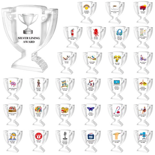 OurWarm 30Pcs Employee Appreciation Gifts Reward, Employee Appreciation Gifts Bulk Clear Acrylic Trophy, Mini Trophies Group Gifts for Coworkers, Best Awards and Trophies for Teacher Nurse Office Team