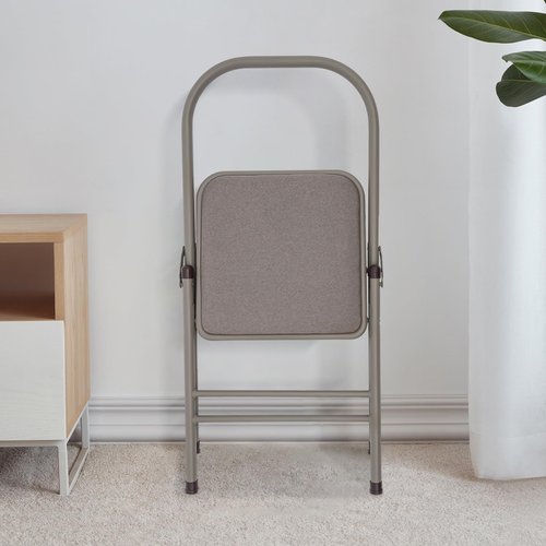 Yoga Auxiliary Chair Foldable Exercise Chair for Working Out, Heavy Duty Yoga Chair for Seniors and Adults Balance Training and and Stress Relief, 243lbs Load, Grey