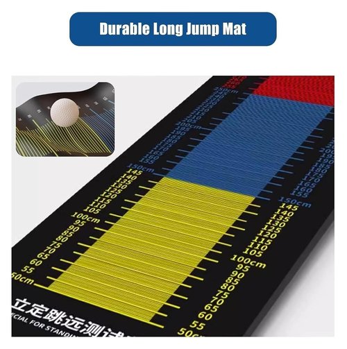 Standing Long Jump Mat Long Jump Practice Test Pad Standing Carpeted Training Mat for Long Jump, Quiet Physical Test Board for School Gym